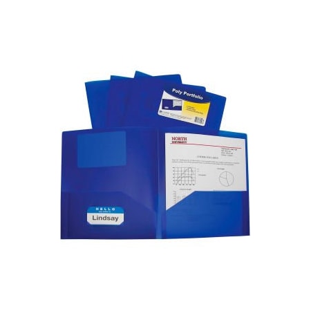 C-Line Products C-Line Products Two-Pocket Heavyweight Poly Portfolio Folder, Blue, 25 Folders/Set 33955-BX